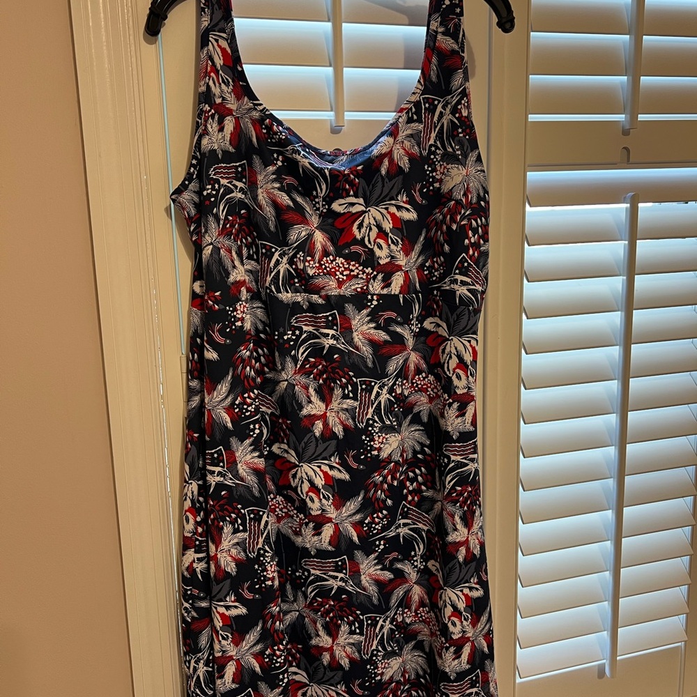Columbia Floral Midi Dress - Black and Red